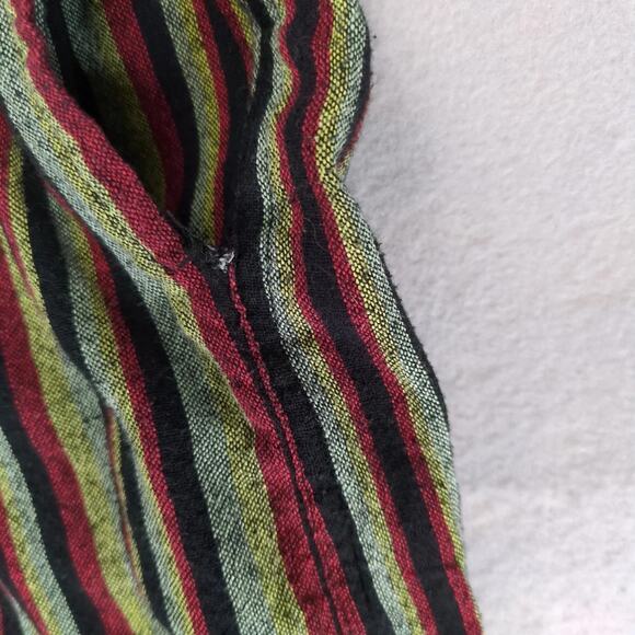 Earthbound Trading Co Striped Cotton Pants Women's S Nepal Elastic Waist Hippie - Picture 7 of 10